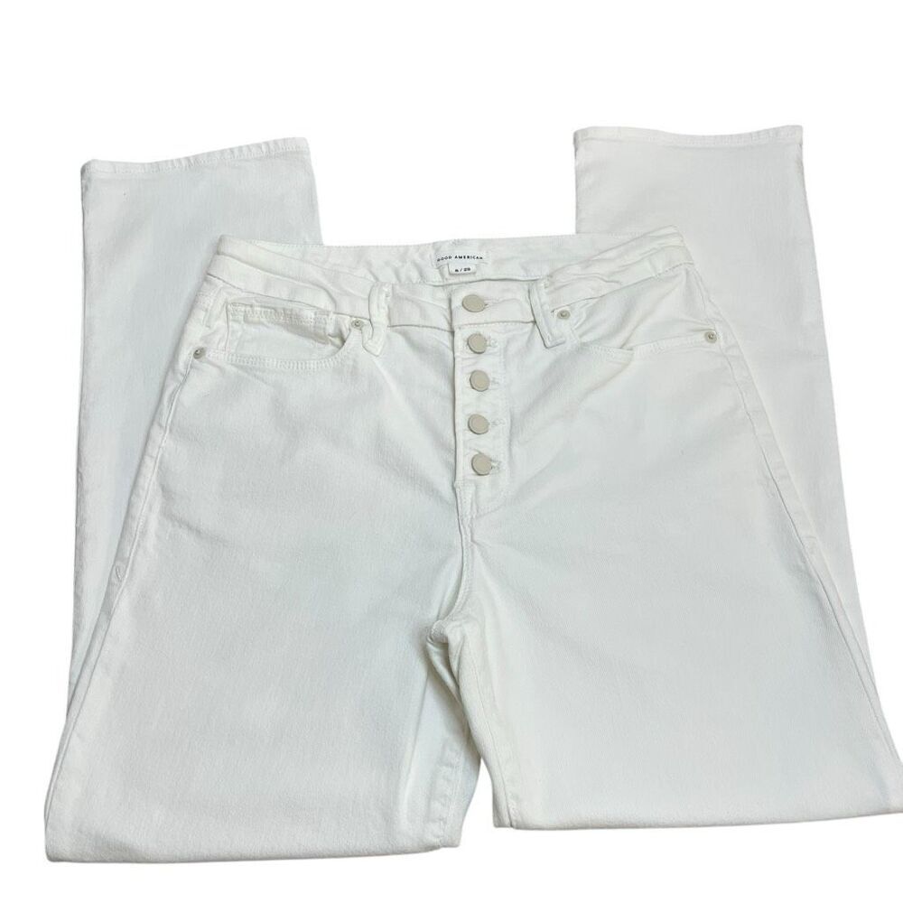 Good American Good Legs Straight Legs Jeans Cloud White Size 8 / 29 - Picture 11 of 11